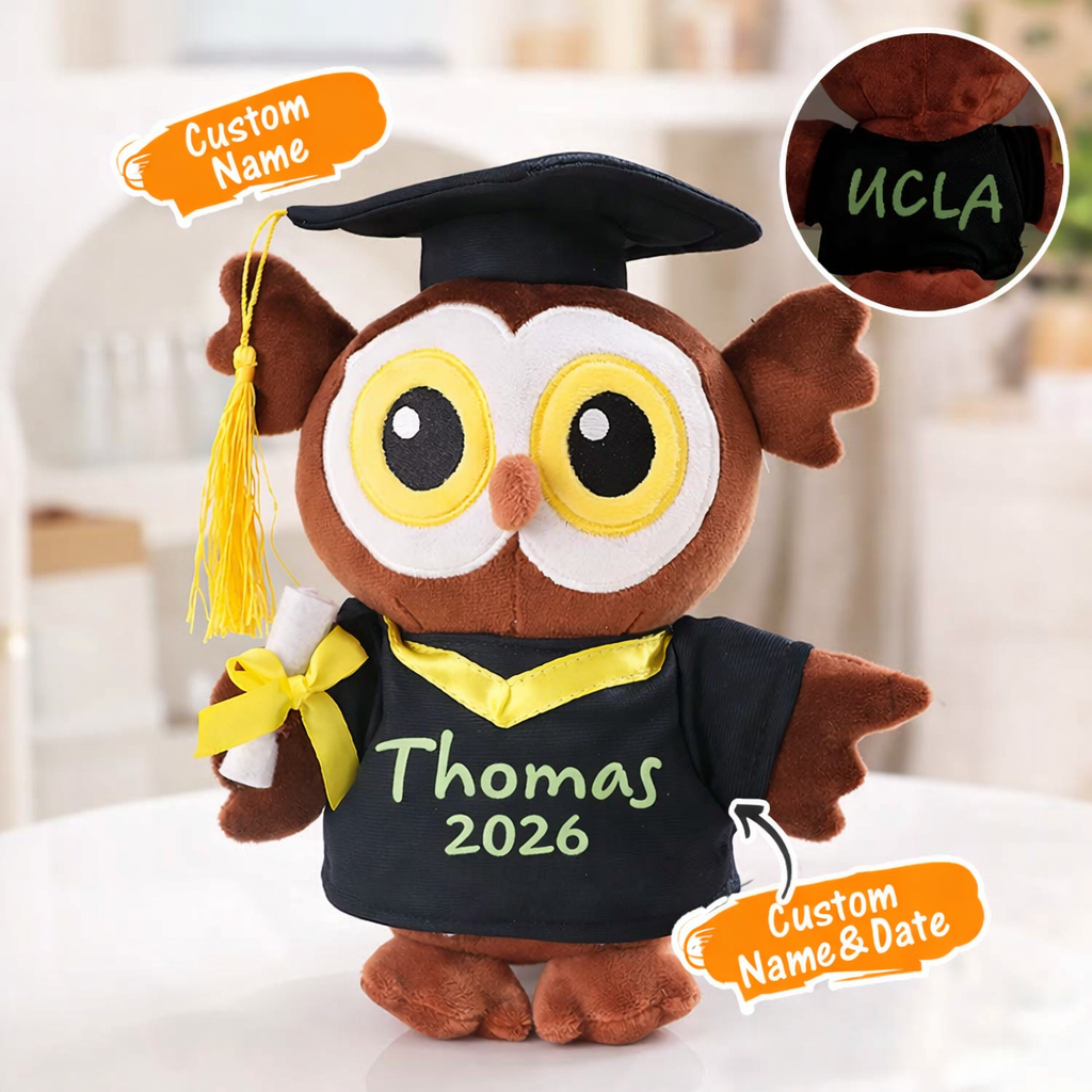 Personalised Graduation Owl Plush | Custom Name & Year Teddy Gift | Class of 2026 Graduate Keepsake | Cute Graduation Gift