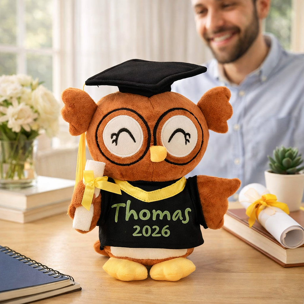 Personalised Graduation Owl Plush | Custom Name & Year Teddy Gift | Class of 2026 Graduate Keepsake | Cute Graduation Gift