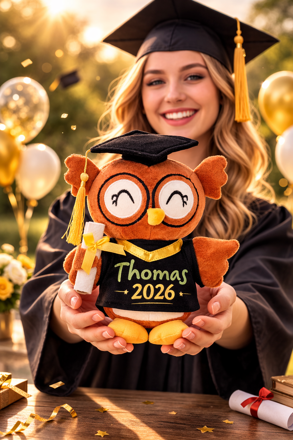 Personalised Graduation Owl Plush | Custom Name & Year Teddy Gift | Class of 2026 Graduate Keepsake | Cute Graduation Gift