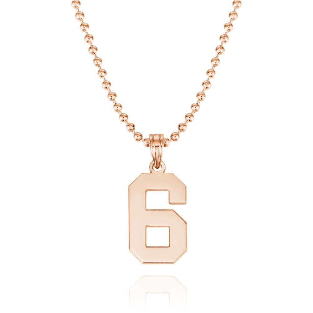 Custom Number Pendant Thick Chain Necklace