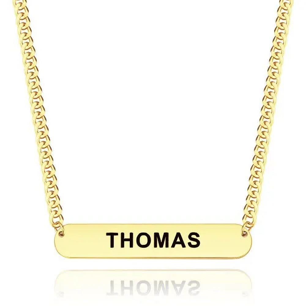 CustomName  Engraved Bar Necklace