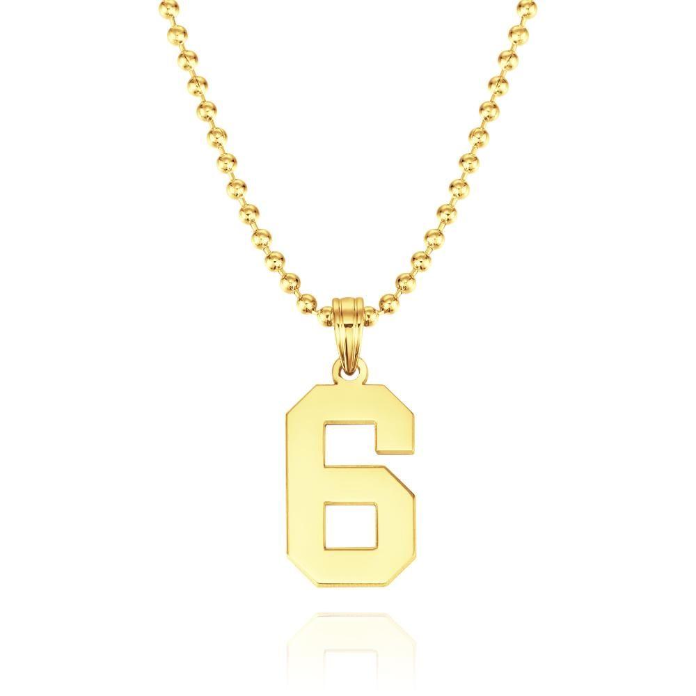 Custom Number Pendant Thick Chain Necklace