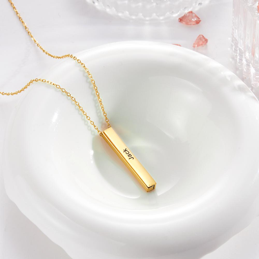 Custom Engraved Folded Bar Necklace
