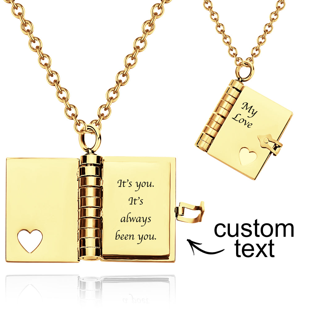 My Love Book Necklace – Engraved Love Letter Pendant | Personalised Gift for Couples