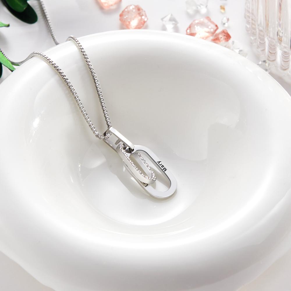 Custom Engraved Necklace Double Ring Necklace