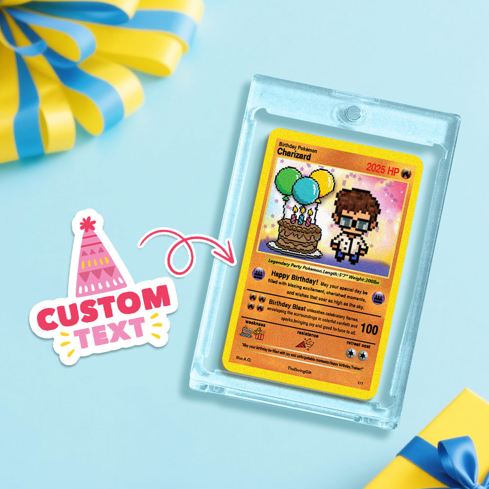 Personalised Birthday Cartoon Trading Card | Custom Character Gift Keepsake