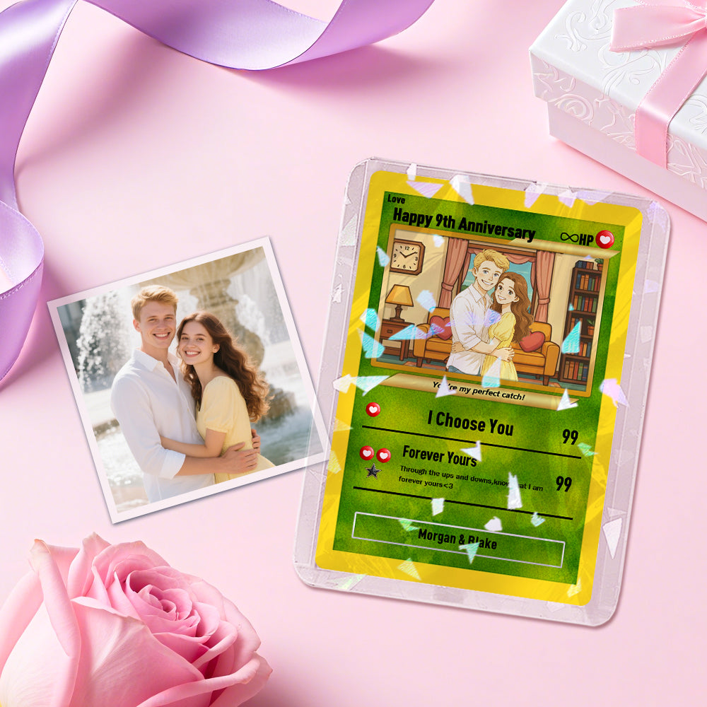 Custom Anniversary Anime Card – Personalised Couple Trading Card Gift