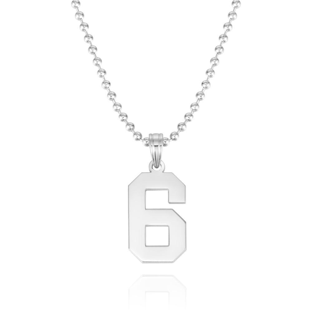 Custom Number Pendant Thick Chain Necklace