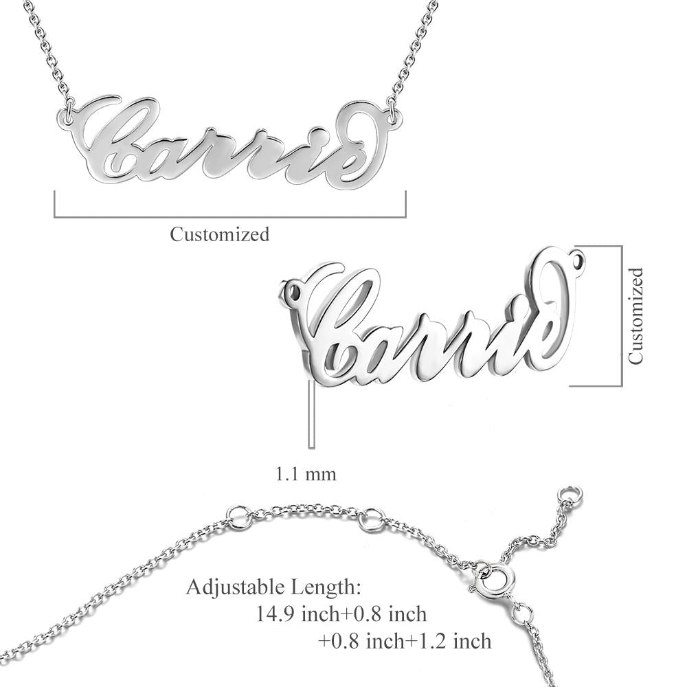 Custom Carrie Style Horizontal Name Necklace