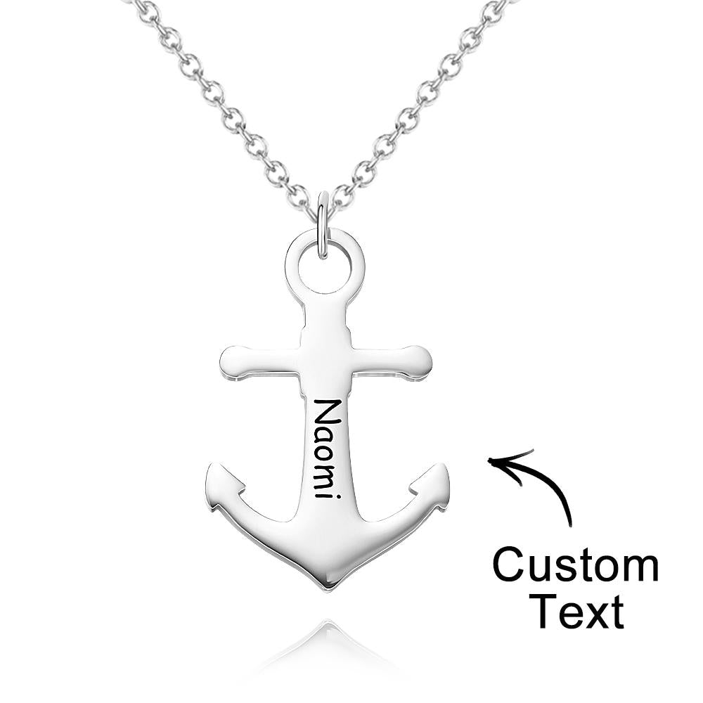 Personalised Anchor Pendant Necklace – Custom Name Jewellery for Men & Women