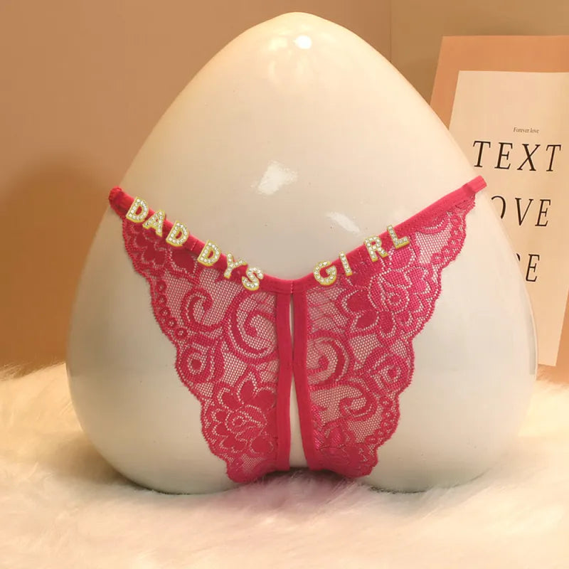 Custom Letter Lace Thong – Personalized Charm Underwear