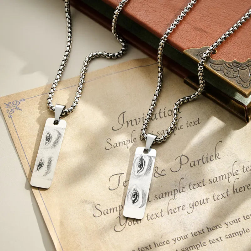 Personalised Eye Necklace | Custom Photo Pendant Necklace | Meaningful Gift for Couples