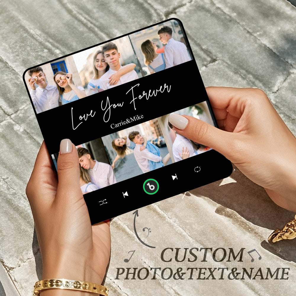 Custom 6-Photo Music Refrigerator Magnet – Photo, Text & Name Singing Fridge Keepsake