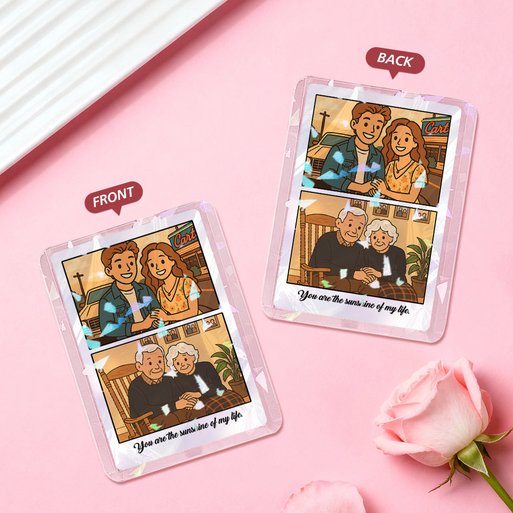 Custom Photo & Text Anime-Style Double-Sided Card | Personalised Keepsake Gift