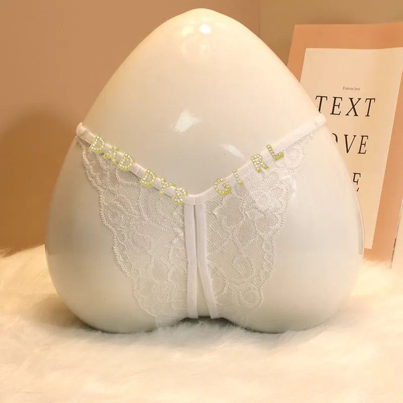 Custom Letter Lace Thong – Personalized Charm Underwear
