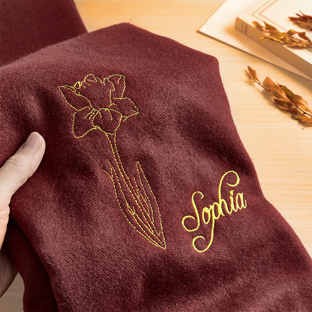 Custom Birth Month Flower Scarf