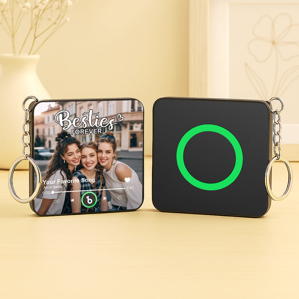 Personalised Photo Music Keychain | Custom Singing Keychain with Your Song | Unique Gift for Friends, Couples, Birthdays and Anniversaries