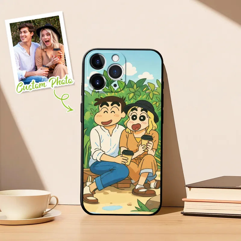 Custom Anime-Style iPhone Case | Personalised Photo Cartoon Case