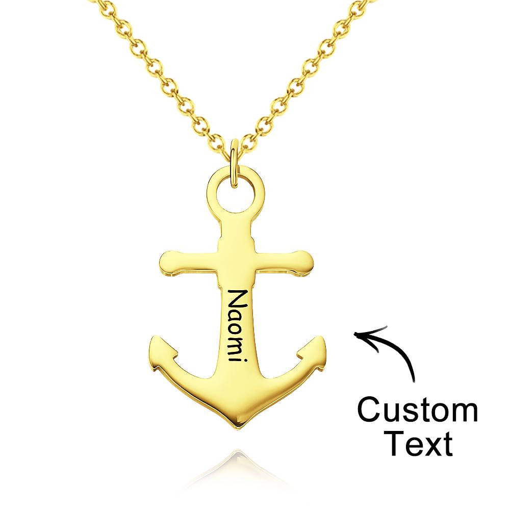 Personalised Anchor Pendant Necklace – Custom Name Jewellery for Men & Women