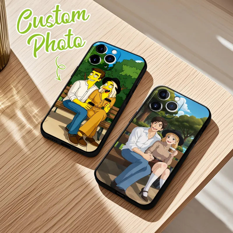 Custom Anime-Style iPhone Case | Personalised Photo Cartoon Case
