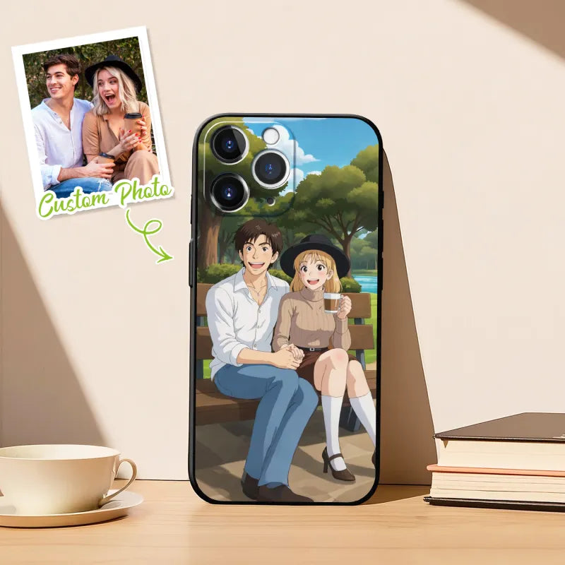 Custom Anime-Style iPhone Case | Personalised Photo Cartoon Case