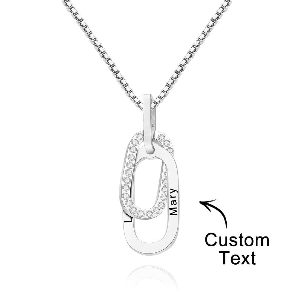 Custom Engraved Necklace Double Ring Necklace