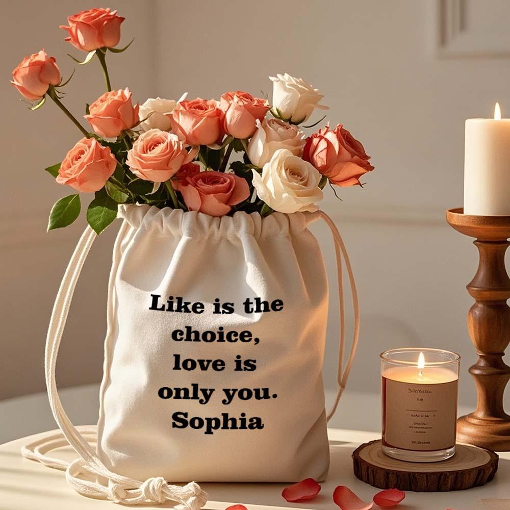 Personalised Cotton Drawstring Gift Bag | Custom Name Quote Pouch | Thoughtful Keepsake Gift