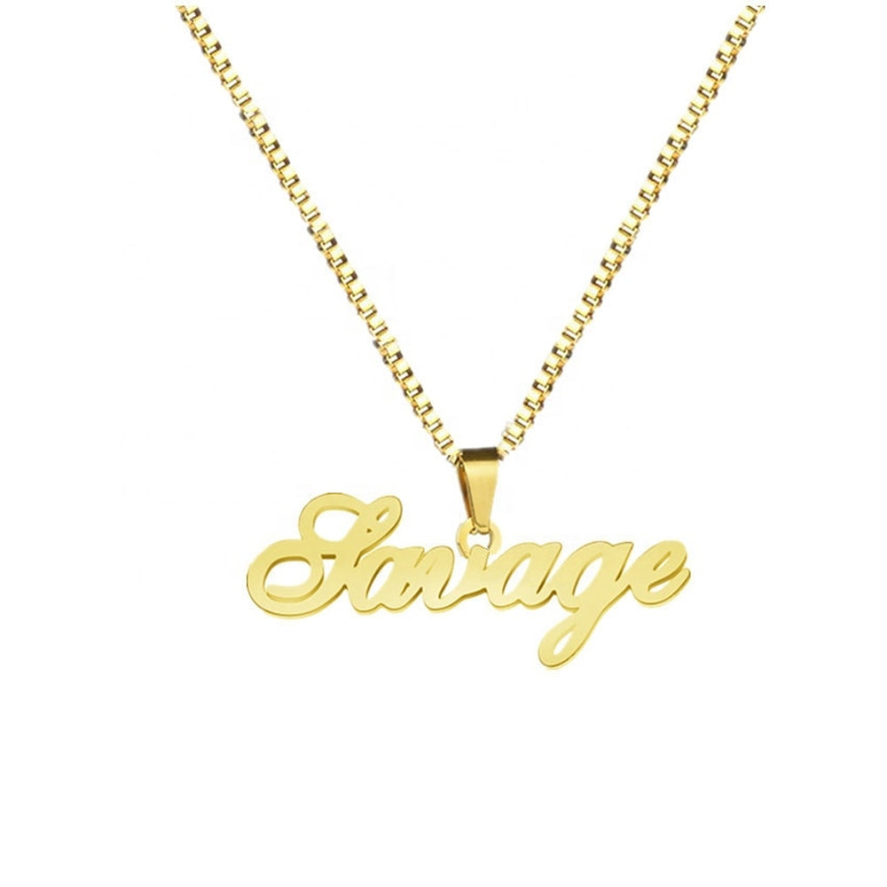 Custom Script Name Pendant Necklace Stainless Steel