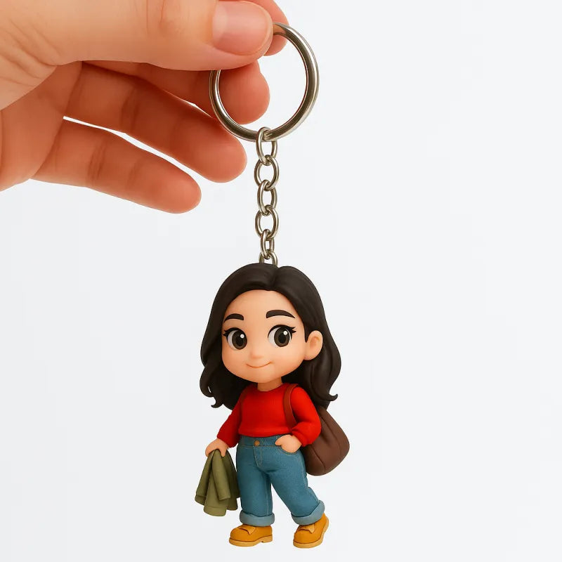 Custom 3D Mini Figure Keychain | Personalised Cute Character Keepsake | Photo to Figurine Gift