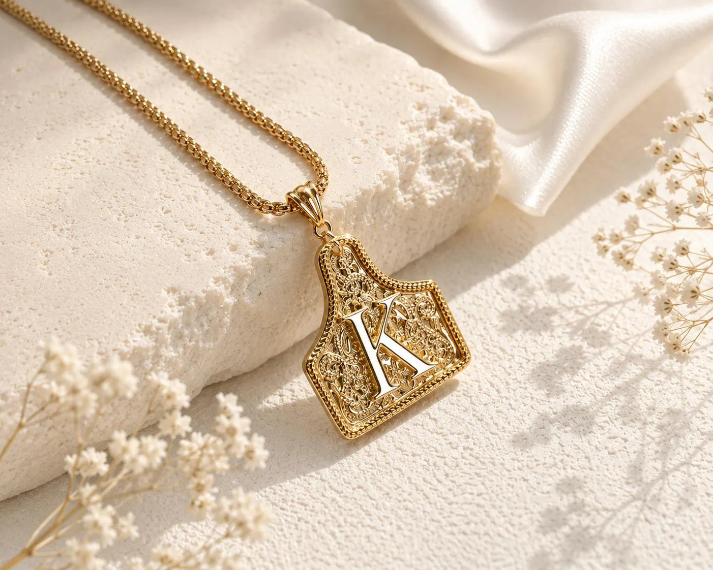 Western Initial Necklace – Unisex Cowboy Pendant
