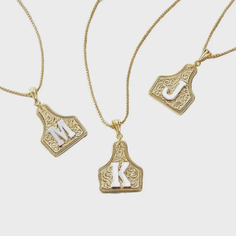 Western Initial Necklace – Unisex Cowboy Pendant