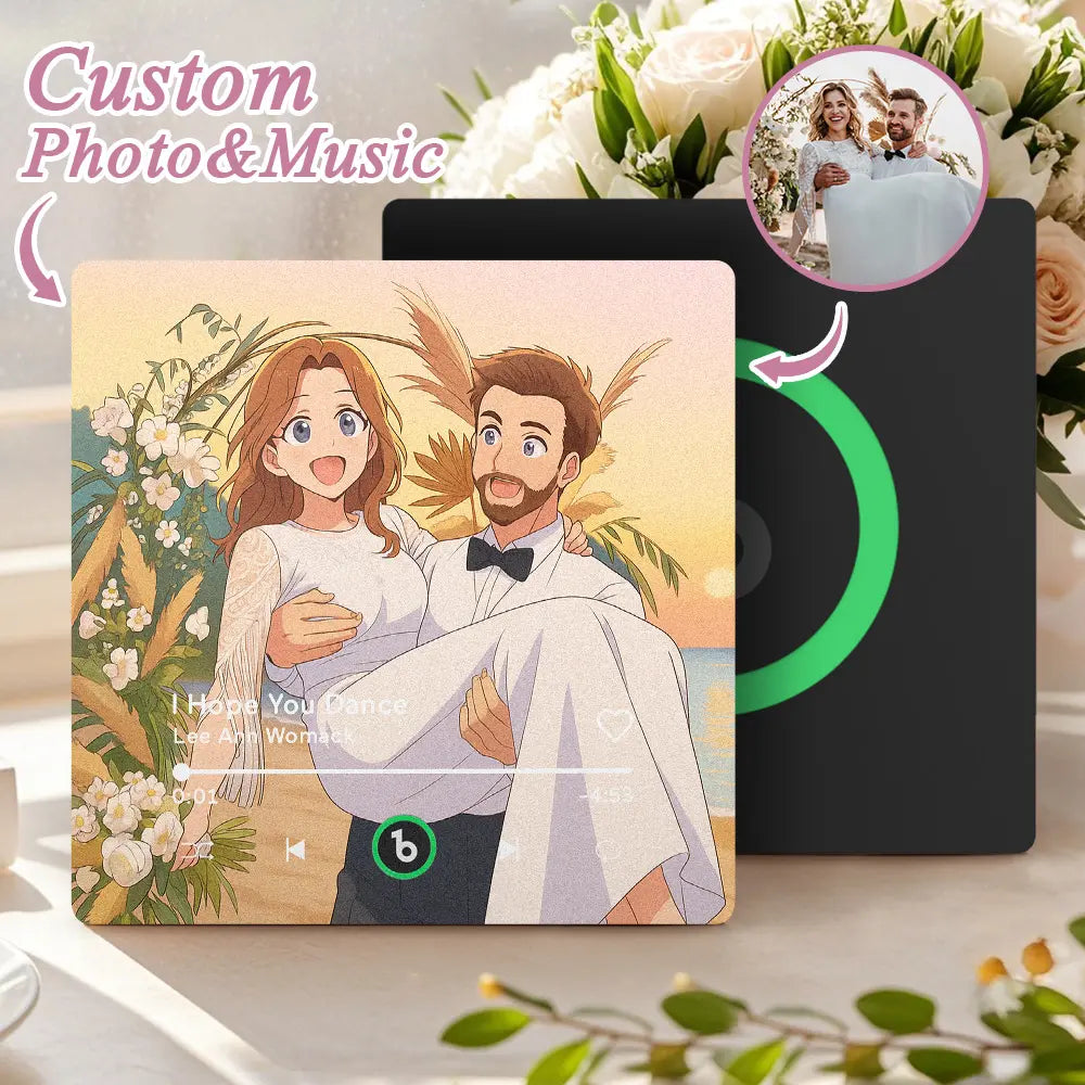 Custom Anime-Style Photo & Music Acrylic Plaque