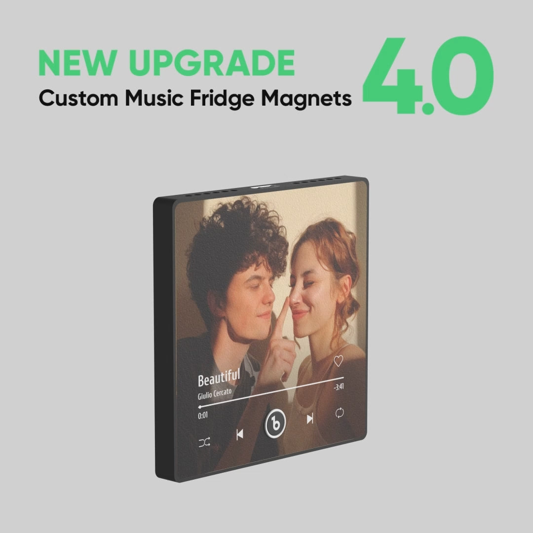 Custom 6-Photo Music Refrigerator Magnet – Photo, Text & Name Singing Fridge Keepsake